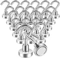 24 Pack Magnetic Hook Heavy Duty, 25lbs Magnetic Hooks by Keukenket