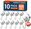 FINDMAG Magnetic Hooks Heavy Duty, 100lb+ Super Strong Magnetic Hooks by FINDMAG
