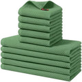 Homaxy 10 Pack 100% Cotton Kitchen Towels and Dishcloths Set, Grass Green by Homaxy