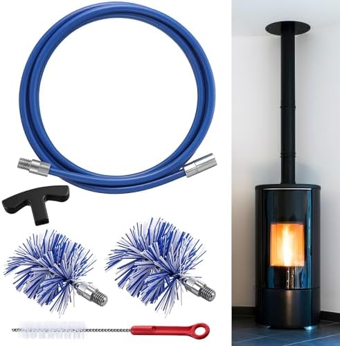 Pellet Stove Cleaning Brush Kit, 10FT Flexible Steel Rod by Dreyoo
