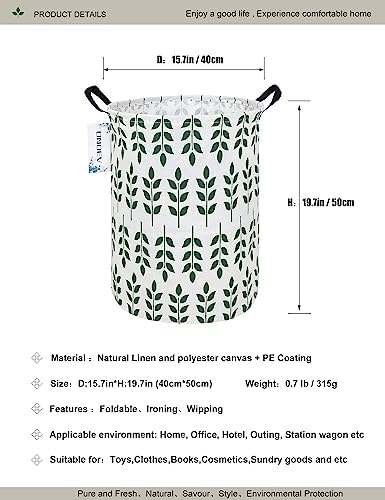 Round Leaf Laundry Hamper, Household Storage Bin - Image 2