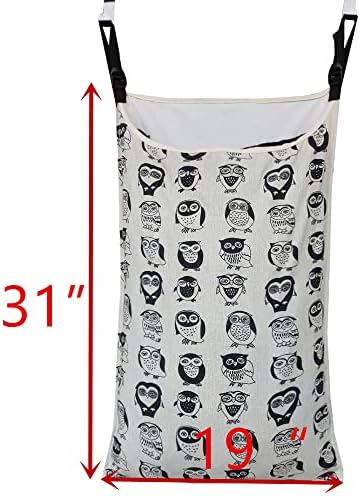 Adjustable Space Saving over Door Hanging Laundry Hamper Bag - Image 3