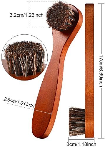Youngjoy 6 Pieces Horsehair Shine Shoes Brush kit Polish Dauber Applicators - Image 2