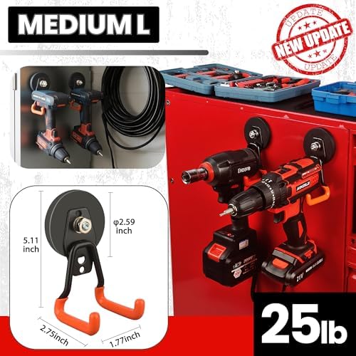ULIBERMAGNET Heavy Duty Magnetic Garage Hooks, 8 Pack Strong Large Magnet Hooks - Image 3