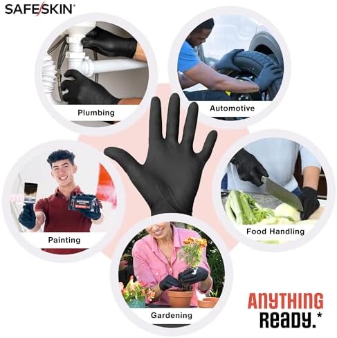 SAFESKIN Heavy Duty Nitrile Disposable Latex Free Gloves - Image 2