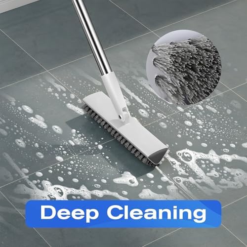 Shower Brush for Cleaning, 2-in-1 Swivel Floor Scrub Brush - Image 3