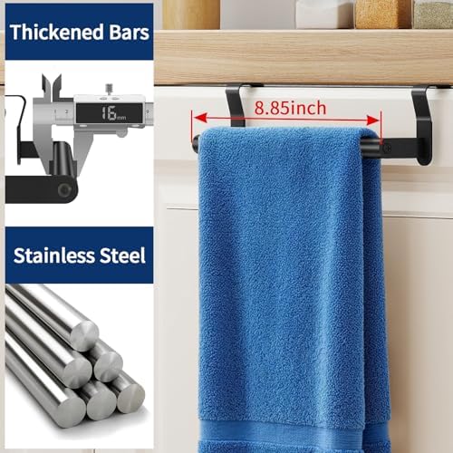 STWWO 2 Pack Over Cabinet Doors Towel Holder Rack Bars - Image 4