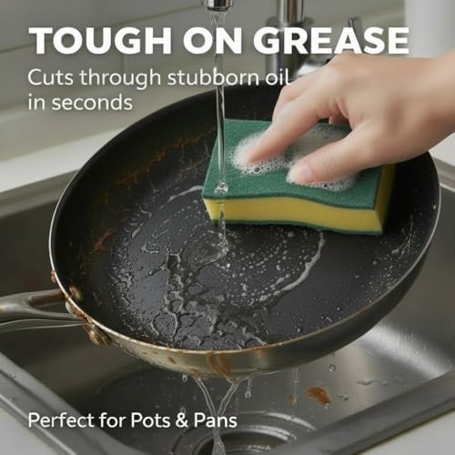 Kitchen Cleaning Sponges, 12 Pack Non-Scratch Scrubber Sponges - Image 4