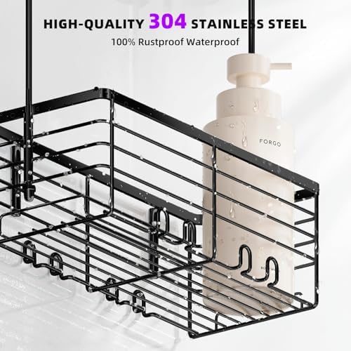 SHANSHUI Shower Hanging Caddy, Bathroom Shower Organizer Basket, Shampoo - Image 4