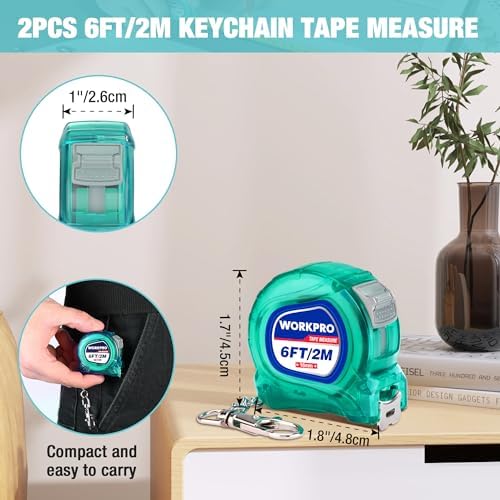 WORKPRO Mini Tape Measure, Inch/Metric Scale Pocket Size Small Tape Measure - Image 2