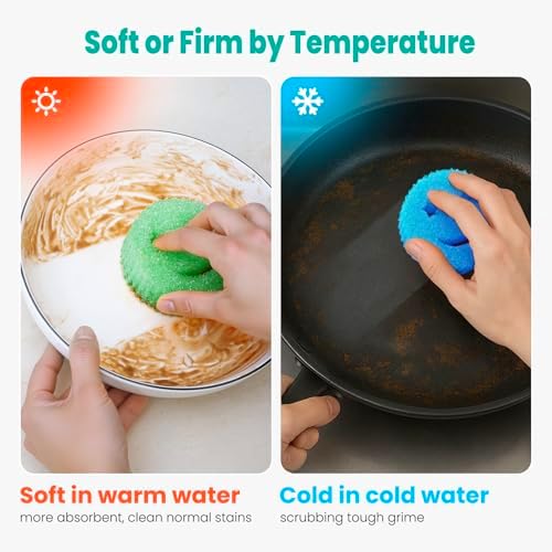 Scrub Sponge Dish Scrubbers, Temperature Controlled Non-Scratch Sponges Pad - Image 2