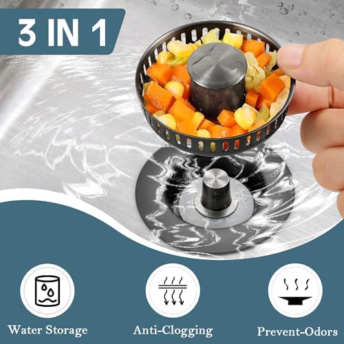 TGOSOMT Kitchen Sink Drain Strainer Stopper, Anti-Clog & Quick Drain - Image 2