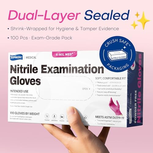 Supmedic Nitrile Exam Gloves, 4 Mil MED+ Powder-Free Latex-Free Cooking - Image 6