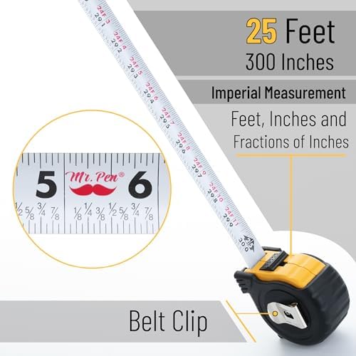 Mr. Pen- Retractable Tape Measure 25 ft, 2 Pack, Easy Read - Image 3