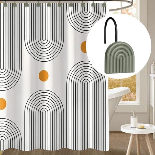 Sunlit Arch Shower Curtain Hooks, Decorative Bathroom Curtain Rings - Image 3