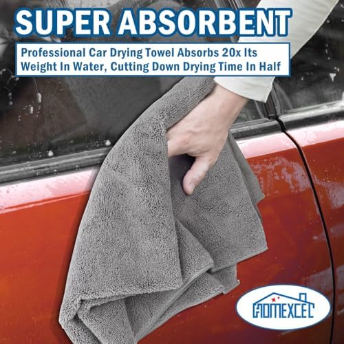 HOMEXCEL Professional Large Microfiber Car Drying Towels 4 Pack - Image 4