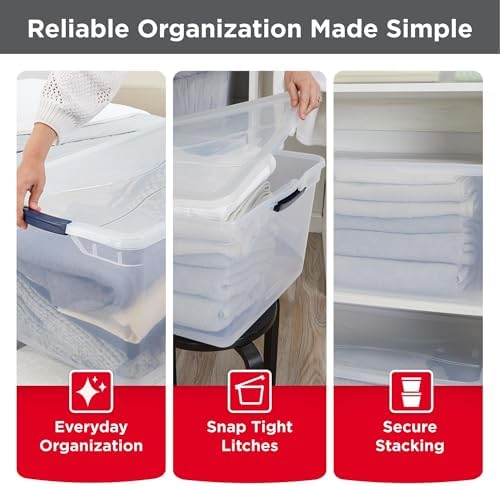 Rubbermaid Cleverstore 71 Qt Clear Storage Bins - Image 3