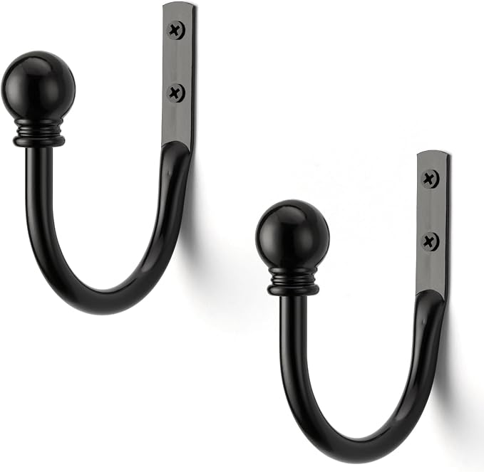 Black Curtain Hooks by SIXZOONM
