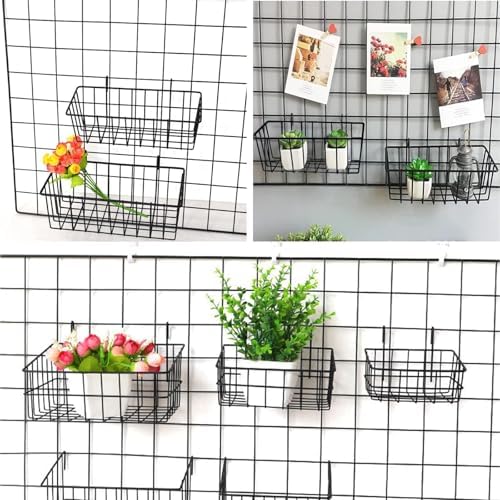 10 PCS Wire Baskets Wall Grid Panel Hanging Wire Basket Hanging Wall Baskets No - Image 6