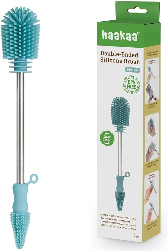 Haakaa Food-Grade Silicone Double-Ended Cleaning Brush | Household Cleaning by haakaa