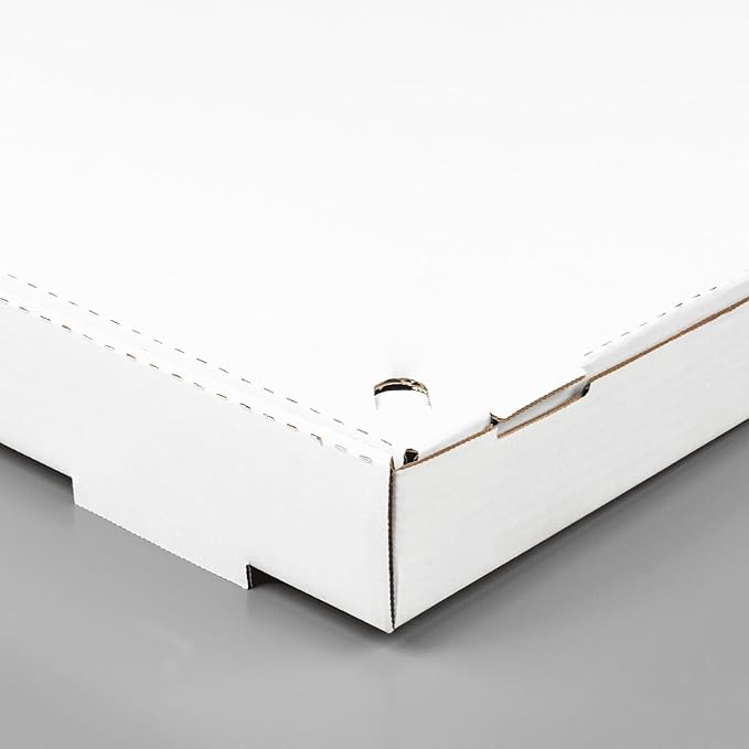 Karat Pizza Boxes 12" x 12" x 2" [50 Pack] White Corrugated Boxes | Ventilated, Grease-Resistant, Durable for Pizza, Catering or Shipping Use