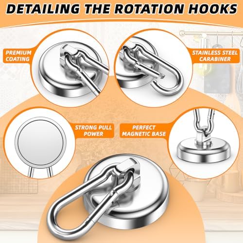 FINDMAG 150 LBS Heavy Duty Magnetic Hook, Strong Magnetic Hooks, 10 Pack - Image 5