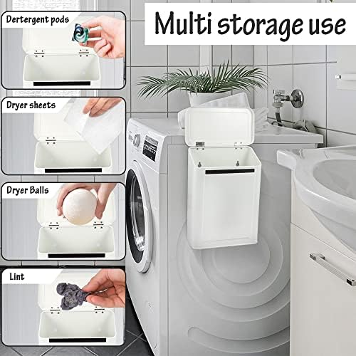 Picowe Magnetic Laundry Storage, Large Metal Lint Holder Bin - Image 6