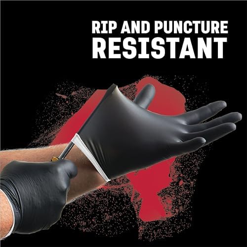 Venom Steel Industrial Nitrile Gloves, Chemical Resistant Disposable Black - Image 2