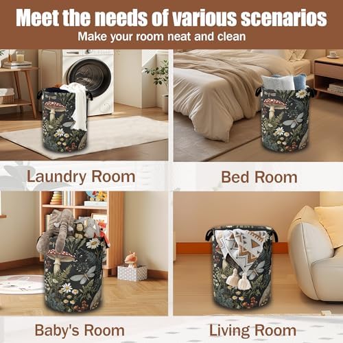 Wild Mushroom Forest Laundry Basket, Laundry Hamper Waterproof Oxford Cloth - Image 7