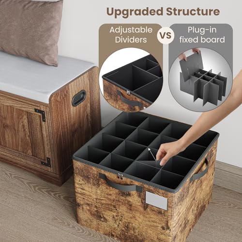 Varhomax Shoe Organizer Box for Closet, Fabric Storage Basket 2 Pack - Image 6