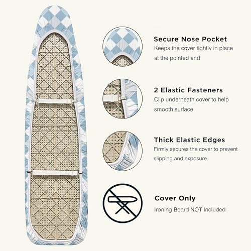 UniSimp Ironing Board Cover and Pad 15"x54" Extra Thick Natural Cotton - Image 4