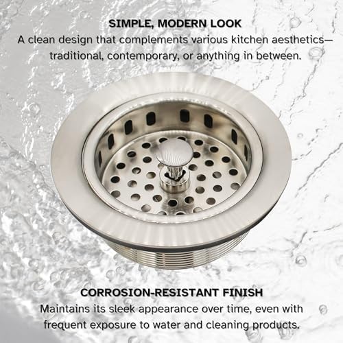 Westbrass A214-20 3-1/2" Post Style Large Kitchen Sink Basket Strainer - Image 6