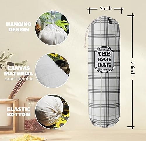 Classic Buffalo Check Plaid Grocery Bags Holder Organizer - Image 3