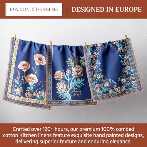 Maison d' Hermine Kitchen Towels Set of 3 100% Combed Cotton 27.50"x20" - Image 3