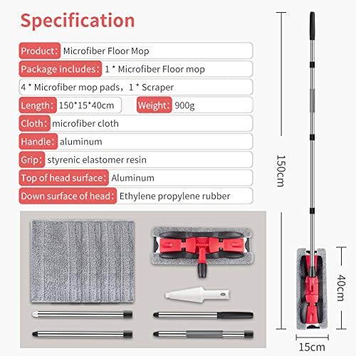 Microfiber Mops for Floor Cleaning: Hardwood Floor Mop 4 Washable Pads - Image 5