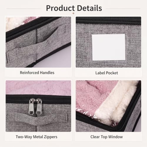 Under Bed Storage Containers 4 Pack Reinforced Underbed Organizer Box - Image 3