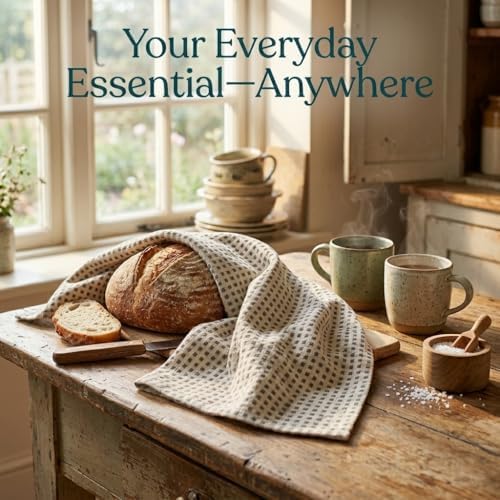 Urban Villa Kitchen Towels Cotton Dish Towels 20”x30” Grey White - Image 2