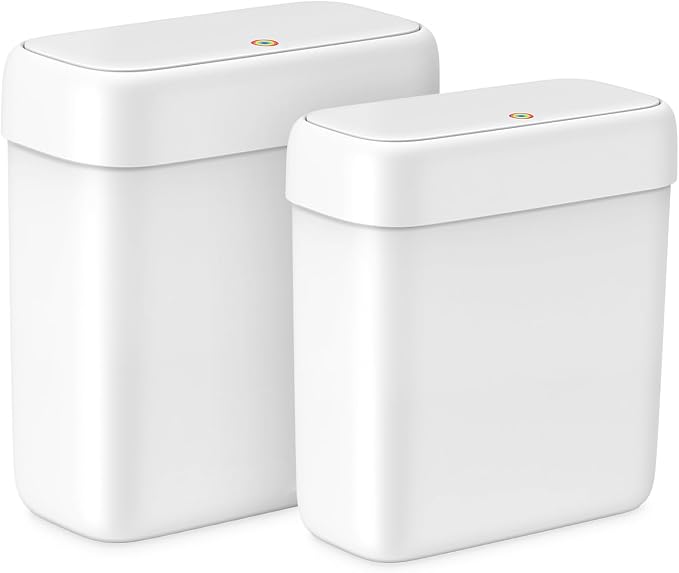 2 Pack Small Bathroom Trash Can by MOPALL