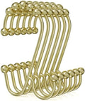 Bathway Gold Shower Curtain Hooks Rings, Double Shower Hooks by Bathway