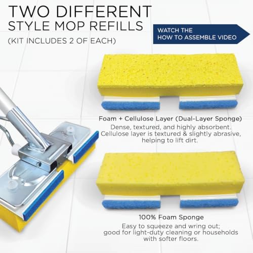 LOLA Squeezematic Butterfly Automatic Sponge Mop, 4 Mop Heads - Image 3