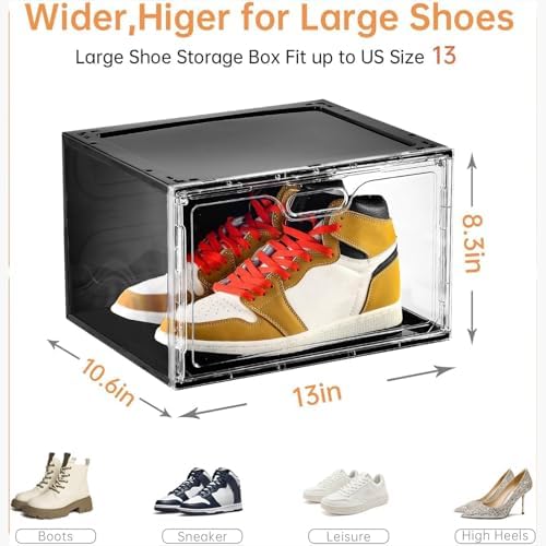 Amllas New 8 Pack Shoe Boxes Stackable, Large Shoe Storage Organizer - Image 5