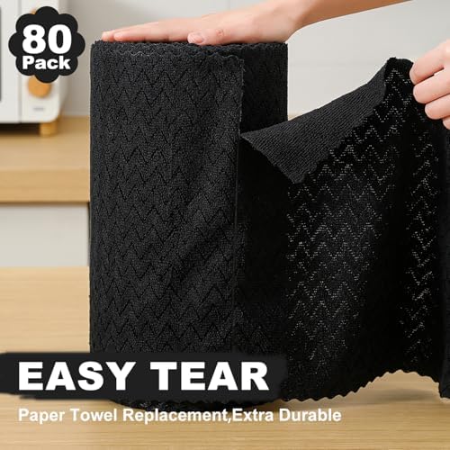 80 Pack Microfiber Cleaning Cloth Roll Reusable Paper Towels 12"x12" Tear Away - Image 3