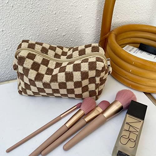 SxoSyo 2 Pcs Checkered Cosmetic Bags - Image 5