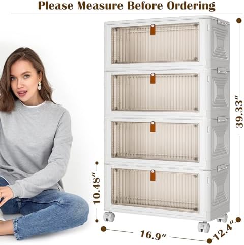 YFXCVSL 4 Tier Plastic Storage Bins - Image 4