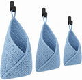 Honeydak 3 Hanging Baskets, Light Blue, Cotton Rope by Honeydak