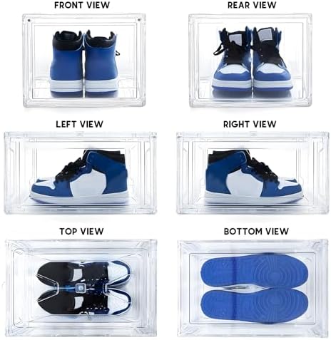 MMBABY 12 Pack Acrylic Clear Shoe Boxes, Ultra Clear Stackable Sneaker Display - Image 4