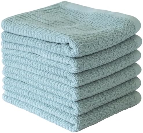 CRAFTSWORTH Cotton Kitchen Towels15 x 26" Solid Aqua Kitchen Hand Towels - Image 5