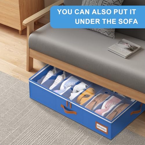 homyfort Shoe Organizer Under Bed, Fits 32 Pairs, Under bed Shoe Storage Boxes - Image 7