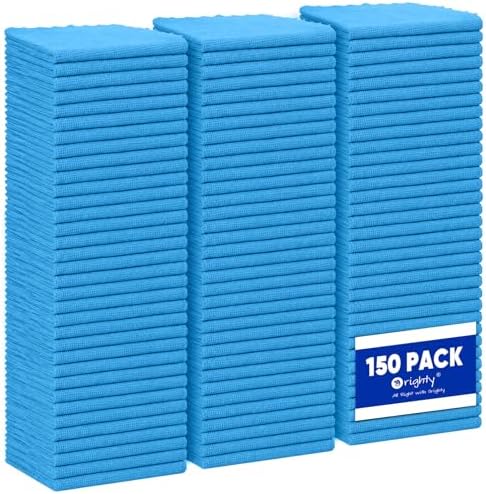 Orighty Microfiber Cleaning Cloth Bulk, 150 Pack Shop Towels 12x12 in by AllRightinOrighty