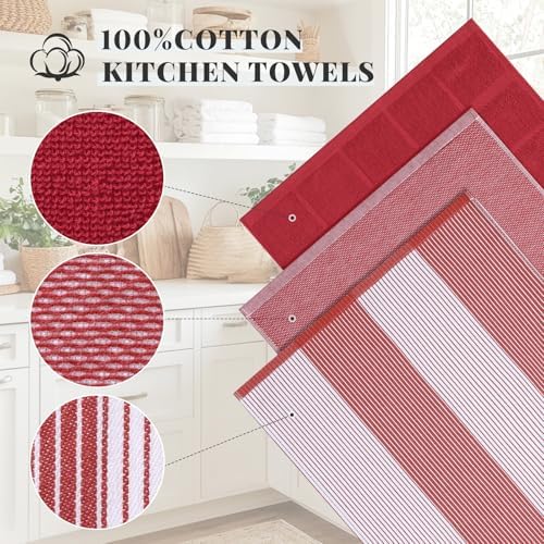 Homaxy 9 Pack Cotton Terry Premium Kitchen Towels, 18 x 28 in - Image 2